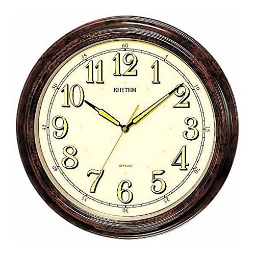 Rhythm Value Added Wall Clock Super Luminous Analog Brown